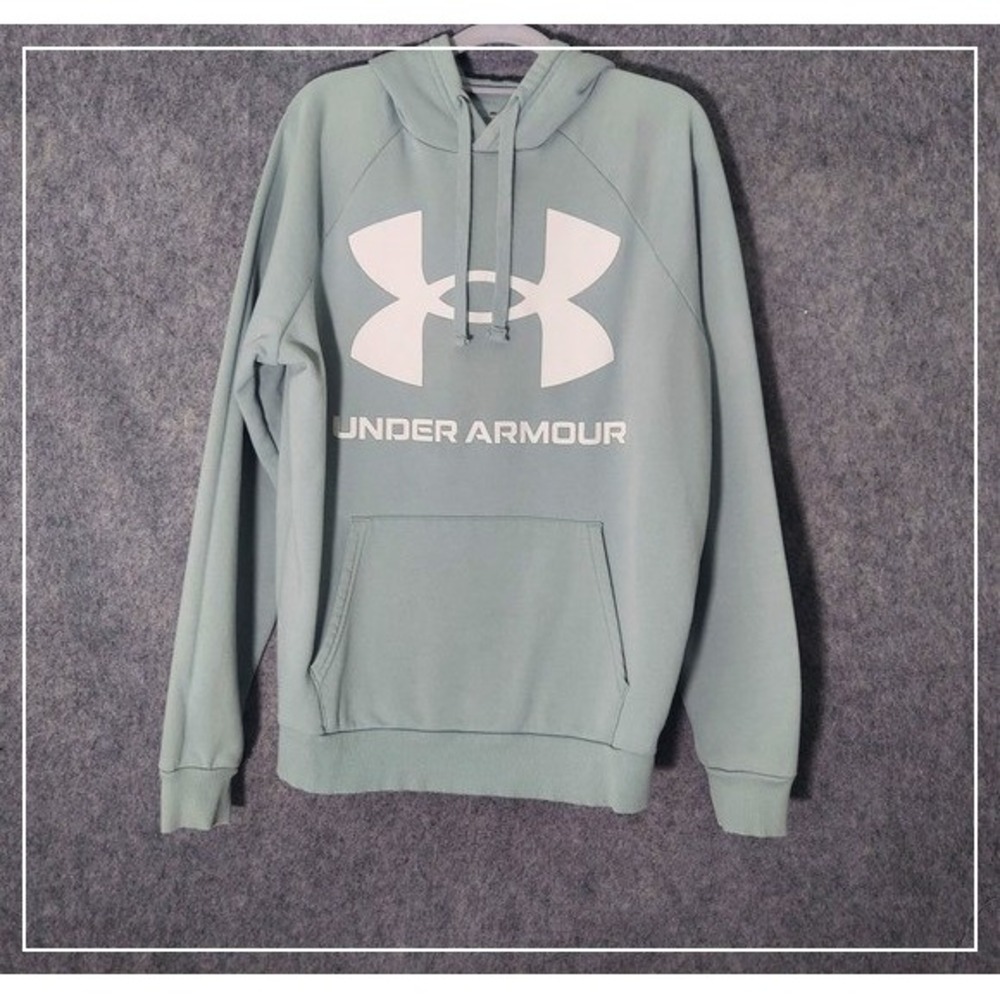 Under Armour Women‎ Hoodie M Blue Logo Fleece Athleisure Sporty casual Pullover